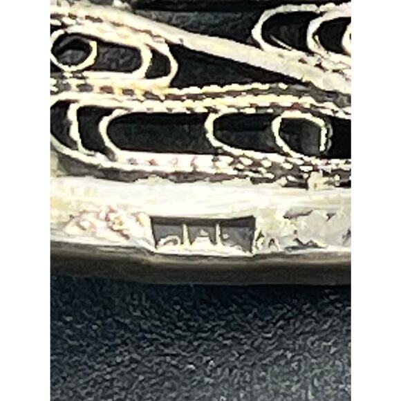 Sterling Silver Signed Open Filigree Nugget Border Cuff Bracelet 31 grams, 7.5” - Picture 6 of 11